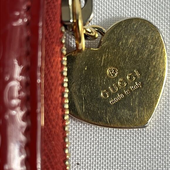 Gucci Red Micro GG Patent Leather Wallet - Picture 4 of 11